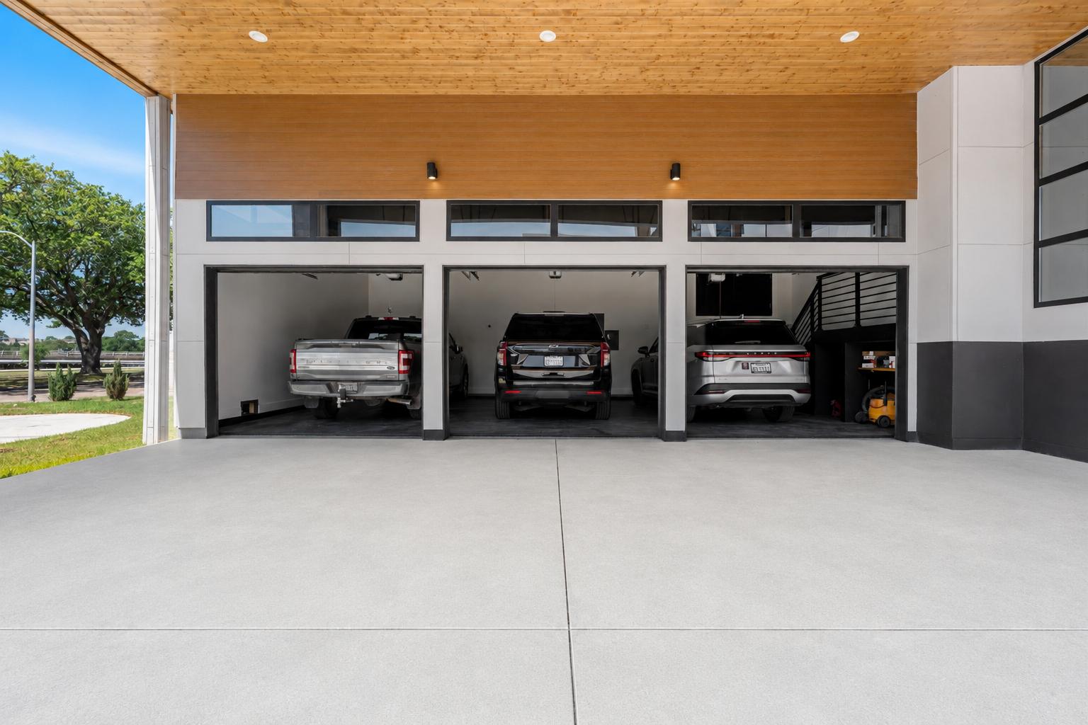 Garage — exit and elevator